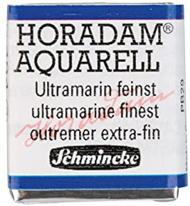 Schmincke – HORADAM® AQUARELL - feinste Künstler-Aquarellfarben, 494 Ultramarin feinst, 14 494 044, 1/2 Näpfchen