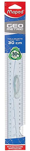 Maped 242130 Flachlineal Geometric, 300 mm, Kunststoff mit Griff