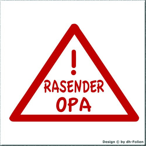 cartattoo4you® AK-01481 | RASENDER Opa | Autoaufkleber Aufkleber Spaß, Farbe rot, in 24 Farben erhältlich, 13 x 10 cm, Waschstrassenfest