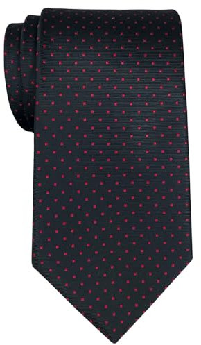Retreez Herren Gewebte Krawatte Kleinen Punkten 8 cm - schwarz mit rot punkten