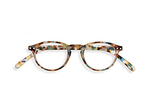 IZIPIZI Lesebrille #A READING Blue Tortoise +1.5 Dioptrie rund, Lesehilfe für Presbyopie mit Flex Bügeln und Soft Touch Rahmen, Unisex Brille