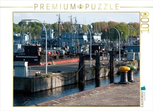 CALVENDO Puzzle Marinestützpunkt Kiel im Abendlicht 1000 Teile Puzzle quer | Lege-Größe cm Foto-Puzzle für glückliche Stunden