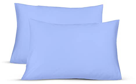 Sapphire Collection 2 x Luxury Pair of Housewife Pillow Cases Non Iron Percale Bedroom Bedding Pillow Cover (Blue)