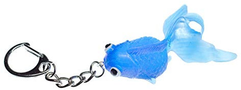 Miniblings Koi Goldfisch Schlüsselanhänger Fisch blau - Handmade Modeschmuck I I Anhänger Schlüsselring Schlüsselband Keyring