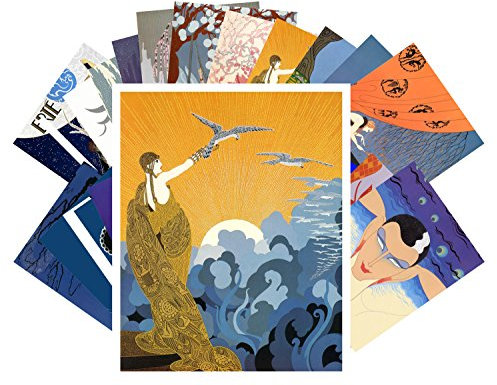 24 Postkarten Erte Vintage Painting Art Deco