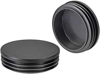 sourcing map 4pcs 90mm Dia Plastic Tubing Plug Round Post End Caps for Handrail Stair Newel Guardrail Tube Black