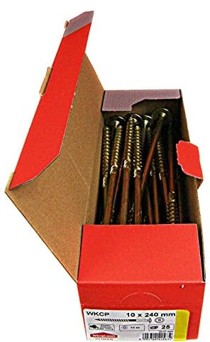 Vis à bois de charpente à tête plate à empreinte TX pour constructions en bois (25pièces 10x240mm TX40)