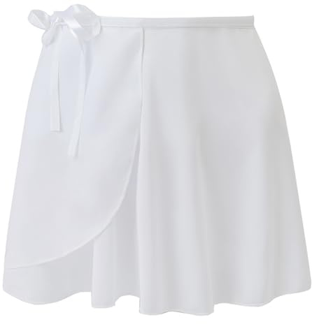 Tancefair Falda de ballet para niñas, falda cruzada de gasa para baile, falda cruzada de ballet con lazo ajustable en la cintura, leotardos de baile para niñas y mujeres