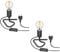 ledscom.de 2 Stück Tischlampe TRIN schwarz mit Stecker und Schalter inkl. E27 Lampe 1020lm weiß, 3-Stufen Dimmen ohne Dimmer mit Lichtschalter