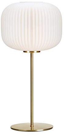 SOBER Table Lamp by Markslöjd - Lamp in BRASS and White Glass.