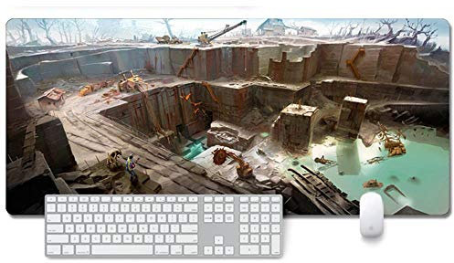ITBT Mauspad Fallout 76 Anime Mauspad Gemütlich Mousepad 900x400mm Mikrofaser Verbessert Geschwindigkeit und Präzision, rutschfest Gummierte Unterseite Waschbar Verschleißfest,Für Desktop PC, O