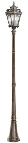 Casa Padrino Barock Gartenlaterne Antik Bronze Ø 30,5 x H. 295 cm - Elegante Außenstehleuchte aus hochwertigem Aluguss - Nostalgische Außenbeleuchtung