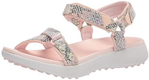 Skechers Go Golf 600 Sandalia, Zapatos Mujer, Rosa Claro/Estampado de Serpiente Multicolor, 37 EU