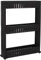 SPRINGOS - Étagère mobile - Étagère de salle de bains - Étagère sur pied - 3 compartiments - Support - Noir - Étagère pour machine à laver - WC - Étagère polyvalente (noir 70 x 54 x 12,5 cm)