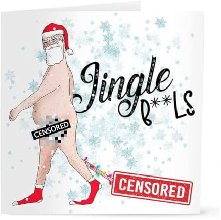 Jingle Balls Weihnachtskarten, lustige Weihnachtsmann-Karten, lustige unhöfliche Weihnachtskarten für Männer, Väter, Ehemann, Großvater, Freund, Onkel, lustige unhöfliche Weihnachtskarte