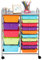 RELAX4LIFE Carrello Portaoggetti con 15 Cassetti, Cassettiera Alta con 4 Ruote Universali, Armadietto Mobile e Salvaspazio di Grande Capacità, Multiuso per Cucina, Bagno e Ufficio (Multicolore)