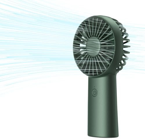 JISULIFE Handheld Fan, 4000mAh Portable Hand Held Fan, Mini Personal Rechargeable Hand Fan, Max 16Hrs Battery Operated USB Small Fan with 3 Speeds for Outdoor Travel Commute Office Women Men-Green