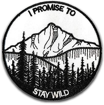 BPA Landschaft Aufnäher, Patches zum Aufbügeln, Flicken zum Aufbügeln - I Promise to Stay Wild