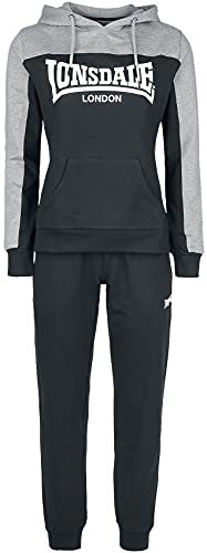 Lonsdale Damen Lurgan Trainingsanzug, Black/Grey, XL EU