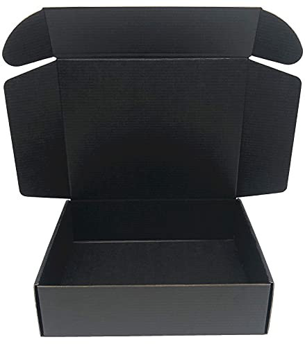 Versandkartons aus schwarzem Karton, 38,1 x 27,9 x 7,6 cm, Wellpappe, Aufbewahrungsboxen, 10 Stück (Innenmaße: 14,5 x 10,8 x 2,9 cm)