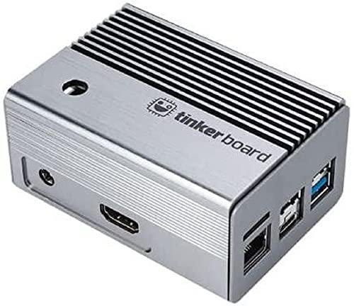 ASUS Tinker 2 Lüfterloses Aluminiumgehäuse, 2X USB, 1x MIPI DSI 22-polig, 1x RJ45 Ethernet, 1x Micro SD, 2X Antennen, 1x MIPI CSI 15-polig, 1x HDMI, 1x 5,5mm DC, 1x 40-pin GPIO