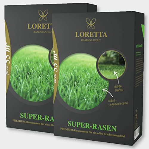 Loretta Superrasen Premium 2 x 1,1 kg Rasensamen Qualitätsamen Keimgarantie