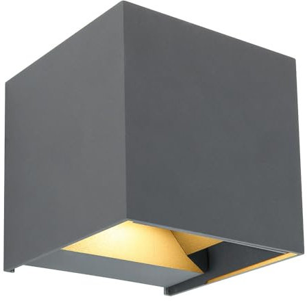 etc-shop Außenwandleuchte anthrazit Fassadenleuchte LED Gartenleuchte Haustürlampe Aluminium, Lichtkegel verstellbar, 3W 290lm warmweiß, BxH 10x10 cm