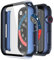 Misxi [2 Pezzi] Cover Apple Watch Series 9 (2023) Series 8 Series 7 Con Vetro Temperato 45mm, Custodia Rigida iWatch Protezione Totale Ultra Sottile HD Pellicola Protettiva, 1 Blu + 1 Transparent