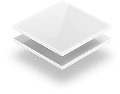 Feuille acrylique Blanc opal 2 mm - d'une dimension allant de 10x10 cm à 100x230 cm. Résistance aux UV, PMMA de haute qualité, Film protecteur sur les deux faces, Ne présente aucun bord tranchant.