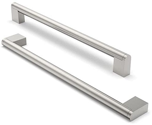 FURNIWARE 10 Pack Cabinet Pulls, Hardware Drawer Handles, Stainless Steel Kitchen Cabinet Door Handles Pull, Brushed Nickel-256mm(10 Inch) Hole Center
