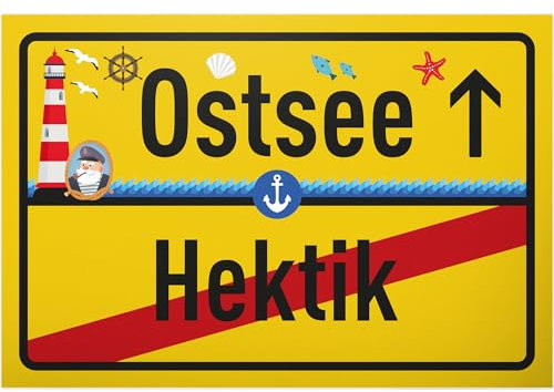 DankeDir! Ostsee Urlaub - 30 x 20 cm Schild - Geschenk Party Geschenkidee Kollegen Freunde Deko Partydeko - Türschild Geburtstagsgeschenk Wanddeko Spruchschild lustiger Spruch