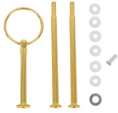 Vokowin 3 Tier Heavy Duty Cake Plate Stand, Handle Fittings Multi-Tiers Handle Fruit Plate Round Hardware, Rod Holder for Cupcake Stand Dessert Plates Mini Cakes Fruit Candy Display Tower (K132-1)
