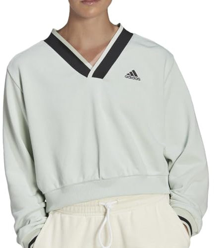 Adidas Felpa Crop Top Verde Donna HY5523, verde, M