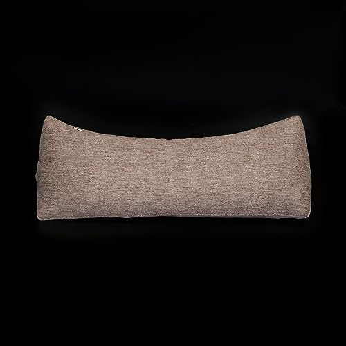 Buckwheat Neck Support Pillow Cervical Neck Cylinder Bolster Pillow,Buckwheat Hulls Adjustable Roll Pillow,Neck Pain Relief for Back and Side Sleepers Round Pillows for Lunch Break Brown, 6*15 inch