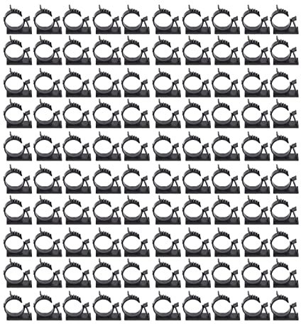 100 Pcs Cable Clips, Adjustable Self Adhesive Wire Management Clamps Reusable Nylon PA66 Cable Tie Holder for Under Desk, Car, Wall, TV PC Ethernet Cable(17x20mm)