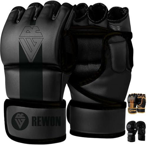 Rewon MMA Handschuhe - Sparring Grappling Handschuhe für Männer Damen, Hybrid Palm Kickboxen Kampfsport Training handschude