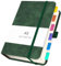 Yarotm Carnet A5 Carreaux - 1 Pièce Cahier Journal Quadrillé 100g/m² Papier 14x21cm - 360 Pages Cahier de Note Carreaux 5mm - Carnet de Notes A5 Cuir PU Voyage Dessin, Vert