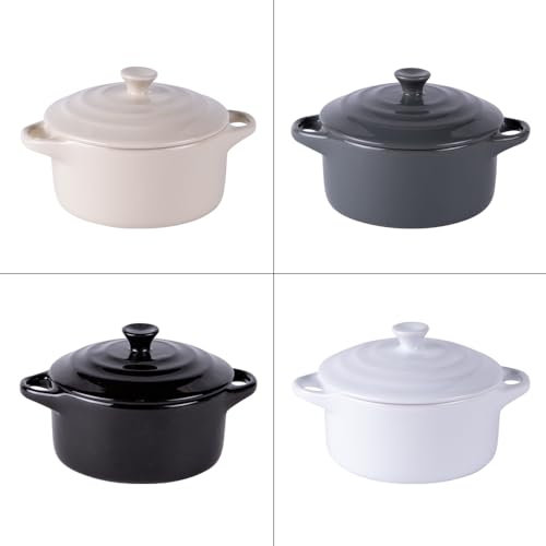 Table Passion - Set de 4 mini cocottes zen 9 cm en grès