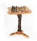 Mesa de ajedrez de diseño inusual, rústica, 100% hecha a mano, de madera de olivo