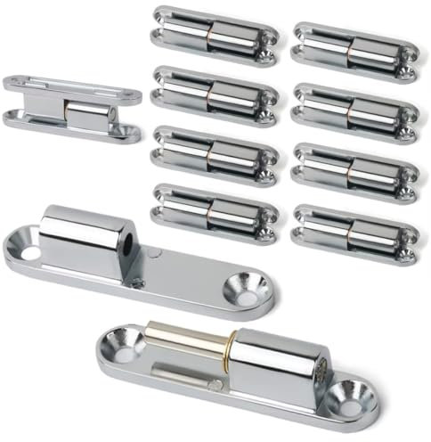 CXML&DASHE 10 x Türscharnier, Einschraubscharnier, abnehmbar, Zinklegierung, geräuschloses Scharnier, 180 Grad drehbar, für alle Arten von Türinstallationen geeignet, 80MM