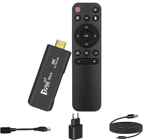 MULOUTSPO TV98 TV Stick Smart TV Box 4K 60Fps Set Top Box 2G+16G Android12.1 2,4G 5G WiFi Android Einfache Installation (EU-Stecker)
