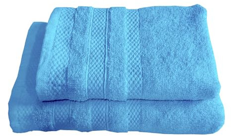 RE SOLE - Set Asciugamani Puro Cotone 1+1 Set Asciugamani Viso e Bidet - Coppia Asciugamani Bagno 500 gr/mq con Ospite | 50x100cm + 40x60cm Navy