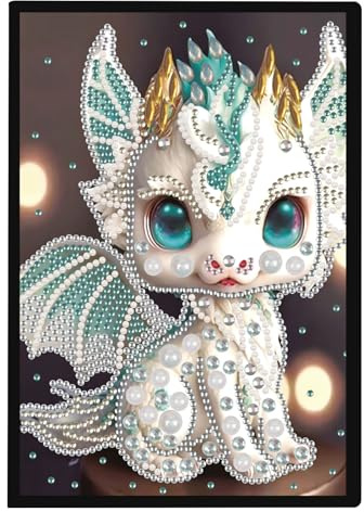 DCIDBEI Diamond Painting Notizbuch A5 Blank Diamond Painting Notizheft | Diamant Painting Notebook Diamant Malerei Notizbuch Skizzenbuch Tagebuch für Schülerbüro Schulbedarf 50 Blätter Drachen