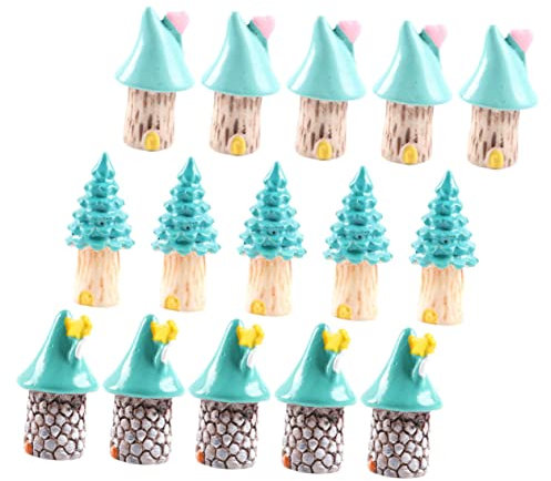 Vaguelly 15stücke Teiliges Landschaftsornament Mikro-landschafts-häuser Aus Hochwertigem Resin Für Kreative Dekoration Für Feengärten Hochzeiten