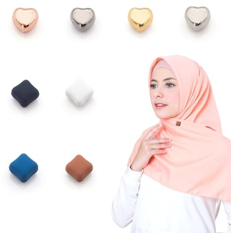 8Pcs Épingles Hijab Magnétiques,Epingle Hijab Multi-Colorants,Aimants D'écharpe Polyvalents pour Le Hijab,Les Épingles à Hijab Carrées,Broche Aimantée Femme Scarves Hijabs