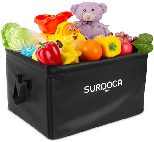 SURDOCA Car Boot Organiser, Waterproof Car Accessories for Men Women, Upgraded 38L Large Space Storage Box, Boot Tidy Organiser for Traveling, Camping, Fishing