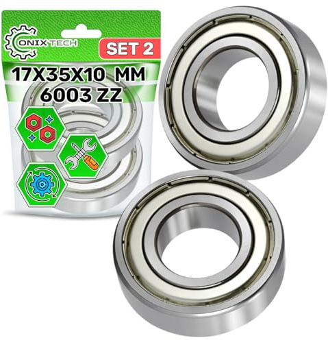 2 Stück Universal Kugellager 6003 ZZ 17x35x10mm Originalcode 481252028097 | aus Starkem Stahl - ONIX TECH