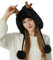 Trappermütze für Jungen 2022 Weihnachten Hirschhorn Strickmütze Frauen Winter Outdoor Skifahren Kältefest Plüsch Ohr Wollmütze Thermo Trapper Hut mit Brille Damen Wintermützen Caps Blassrosa Beanie