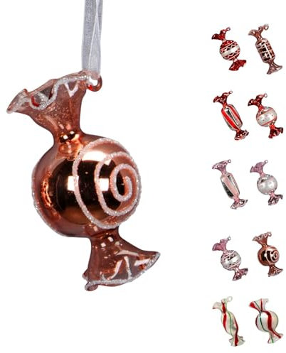 NETPROSHOP Glas Bonbons für die Weihnachtsdeko Höhe ca. 8 cm Weihnachtsschmuck 1 Stück, Auswahl:Kopenhagen