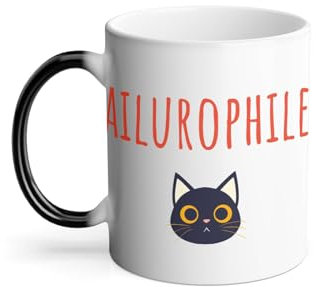 Mug Thermo-réactif Tasse Magique - Ailurophile Passion Chat Amour Chaton Dessin - 325 ml